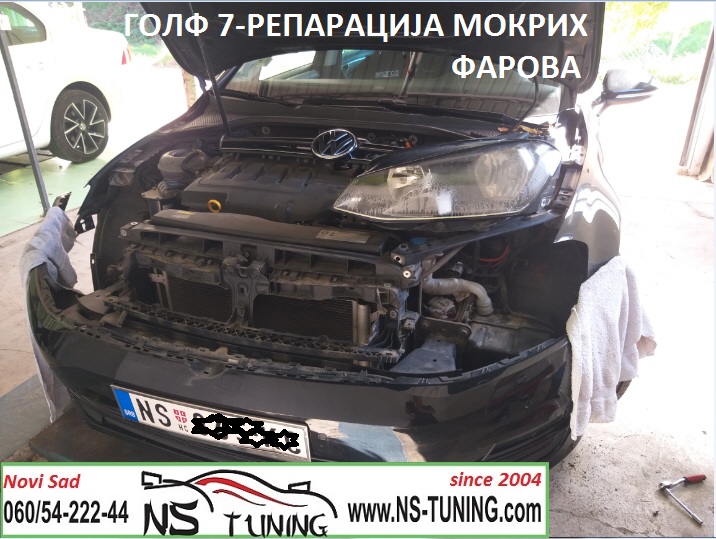 reparacija farova popravka auto far vw golf 7 novi sad tuning ns servis poliranje mokri far